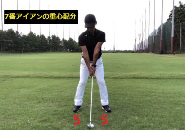 正しいアドレスでの重心配分。良いスイングに繋がります。